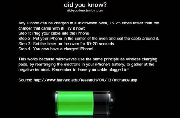 iPhone Microwave Charge