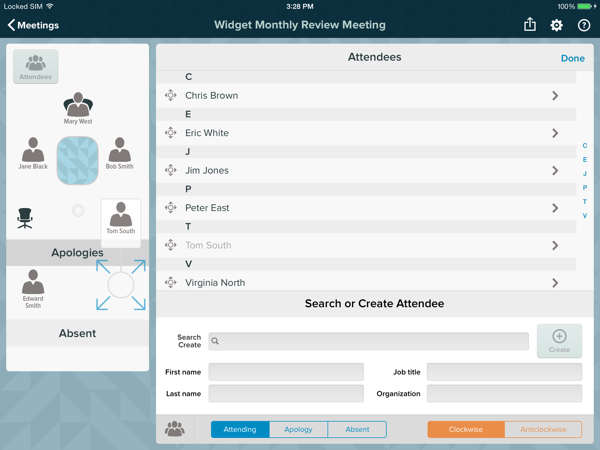 3. for Meetings Editor - Attendees