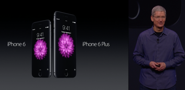 Apple CEO Tim Cook announces the new iPhone 6 and iPhone 6 Plus