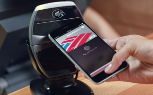 Apple Pay simplifies the checkout and payment process, uses TouchID and NFC to wirelessly pay for goods