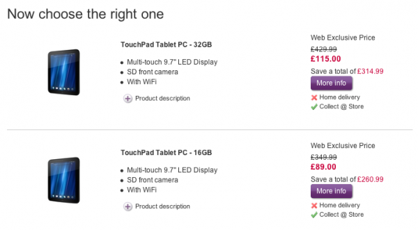 PC World HP Touchpad offer