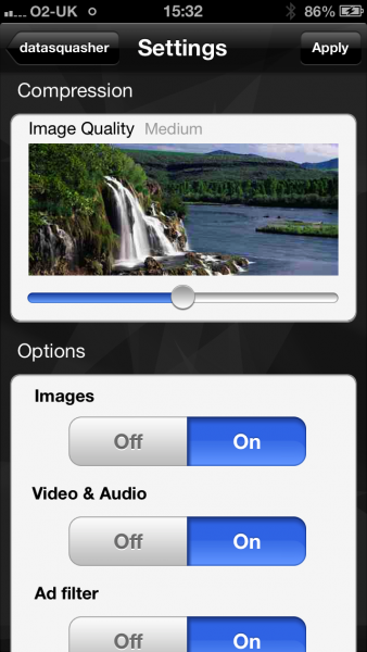 datasquasher image 3 - settings