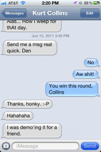 iMessage Kurt Collins